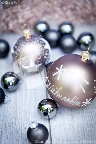Image of festive glitter christmas decoration bauble seasonal