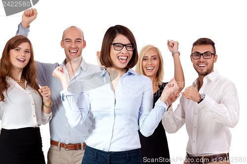 Image of happy people business team group together 