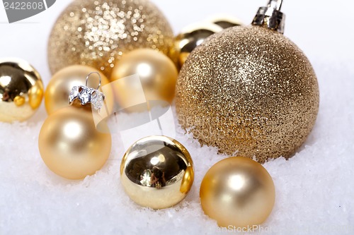 Image of festive golden christmas decoration isolated 