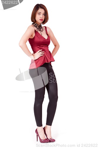 Image of elegant young asian woman posing isolated
