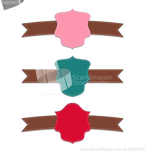 Image of Collection set colorful labels, geometric emblems