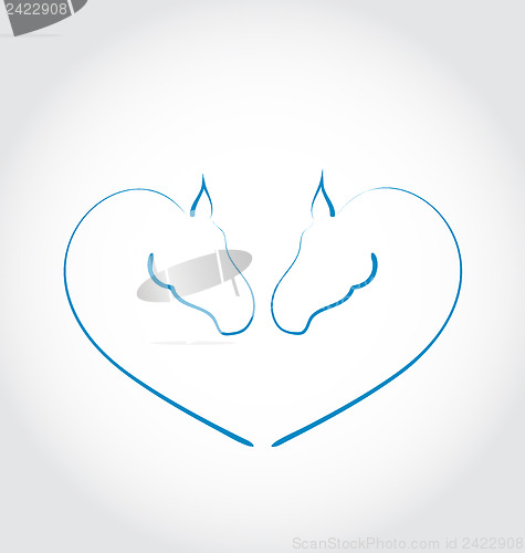 Image of Two horses stylized heart shape