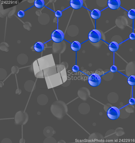 Image of Molecular structures chain over grey background