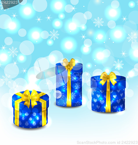 Image of Set gift boxes on light background 