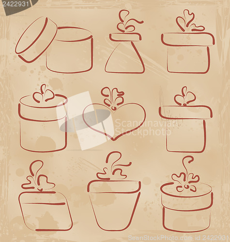 Image of Hand drawn set gift boxes for your anniversary