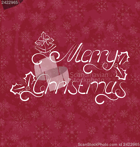 Image of Christmas card, Merry Christmas lettering