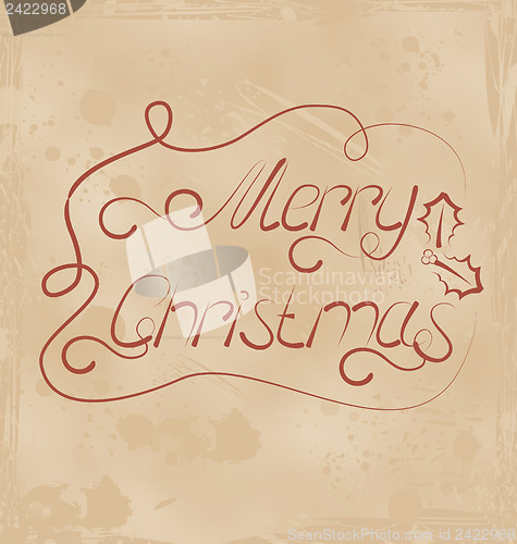 Image of Calligraphic Christmas lettering, grunge texture