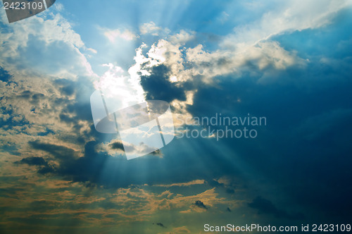 Image of fine evening glow under low clouds