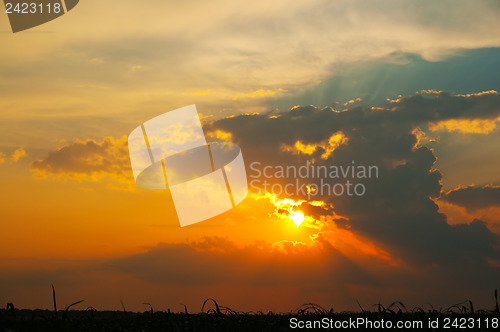 Image of dramatic lighted clouds