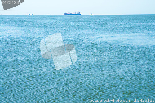 Image of alone ship in Black sea