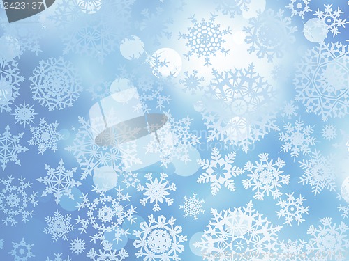 Image of Blue Christmas with snowflakes. EPS 10