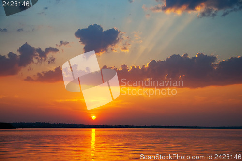 Image of beautiful sunset over river