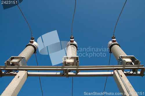 Image of disconnecting switches on high-voltage substation