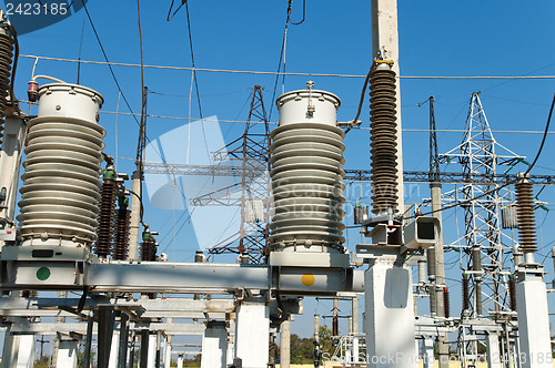 Image of disconnecting switch on high-voltage substation