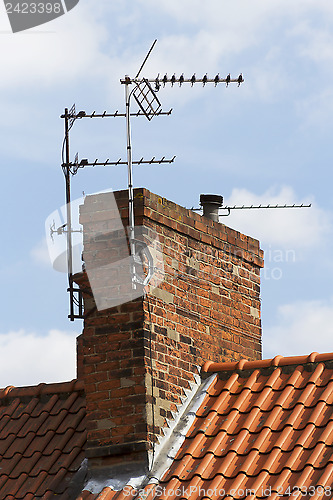 Image of TV aerial on chimney