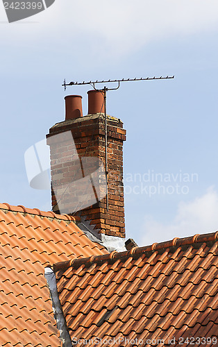 Image of TV aerial on chimney