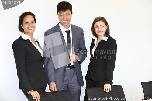 Image of Confident multiethnic business team