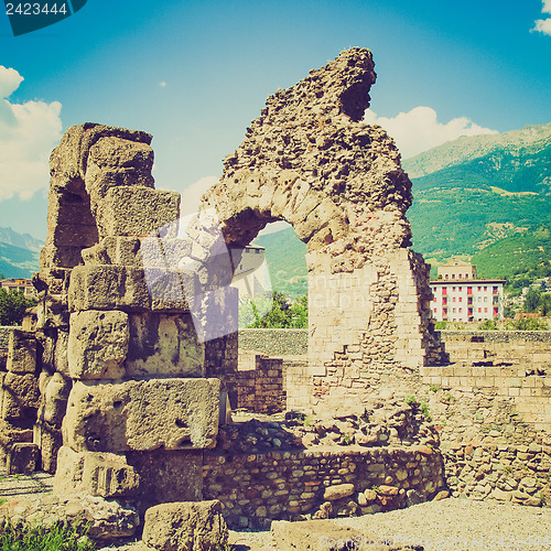 Image of Retro look Roman Theatre Aosta