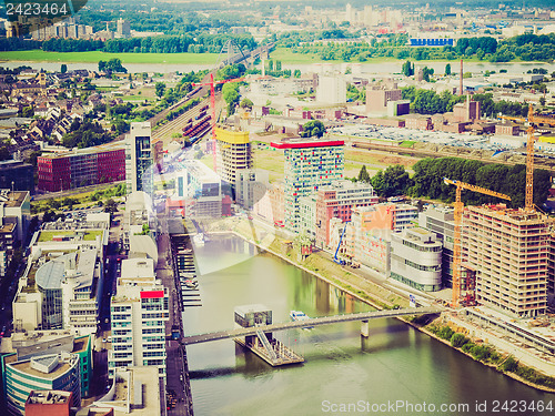 Image of Retro look Duesseldorf mediahafen harbour