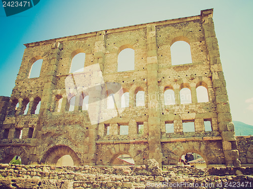 Image of Retro look Roman Theatre Aosta