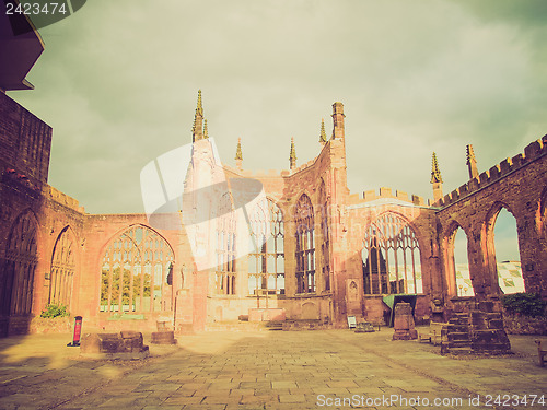 Image of Retro look Coventry Cathedral ruins