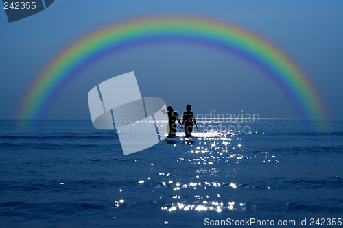 Image of secret date under rainbow