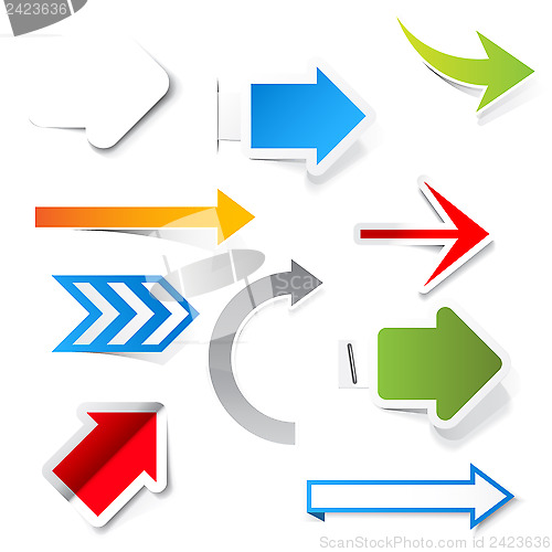 Image of Paper arrows. Vector set 