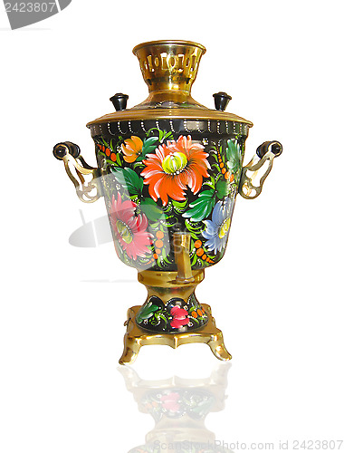 Image of Russian samovar isolated on white background