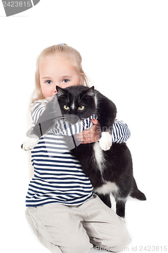 Image of Little cute girl in studio