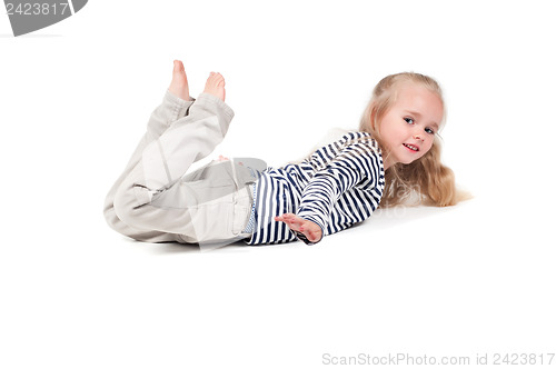 Image of Little cute girl in studio