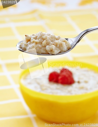 Image of Spoon of oats porridge