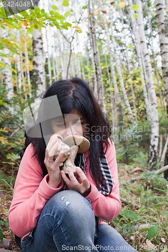 Image of Woman with mushrooms