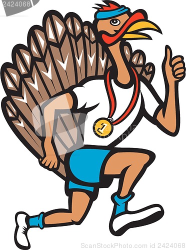 Image of Turkey Run Runner Thumb Up Cartoon