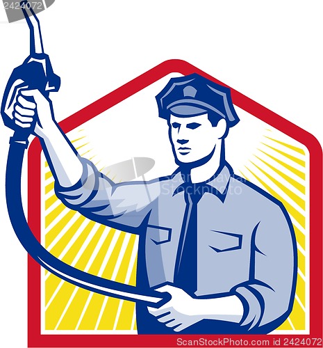 Image of Gas Jockey Gasoline Attendant Fuel Pump Nozzle