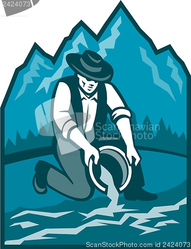 Image of Gold Prospector Miner Pan Retro