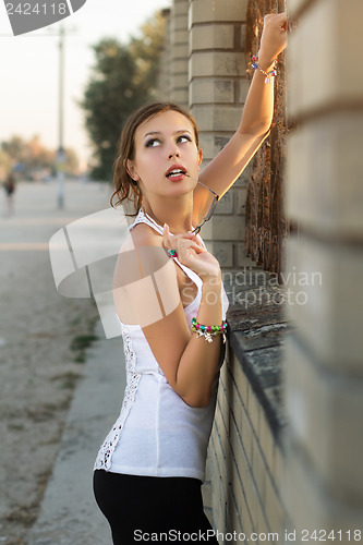 Image of Thoughtful young woman