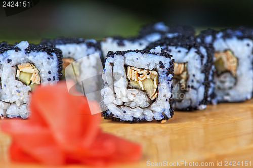 Image of tobico sushi rolls