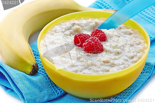 Image of Bowl of oats porridge