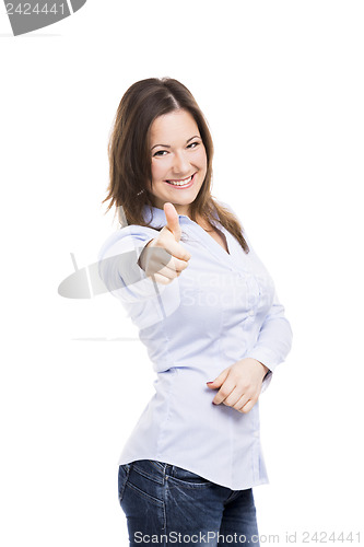 Image of Woman with thumbs up