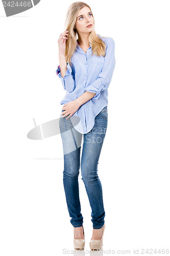 Image of Attractive and fashion blonde woman