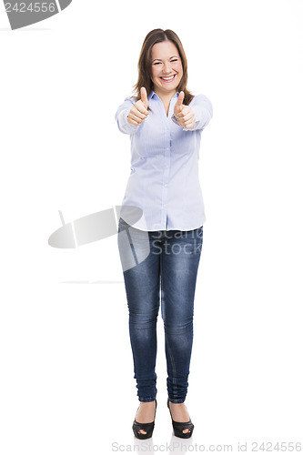 Image of Woman with thumbs up