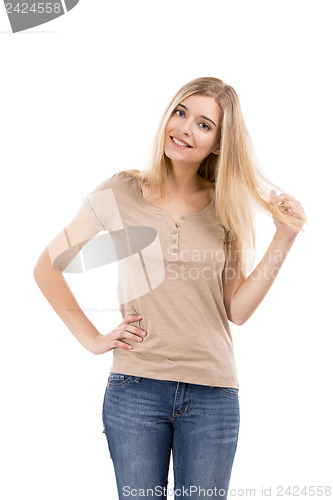 Image of Beautiful woman smiling