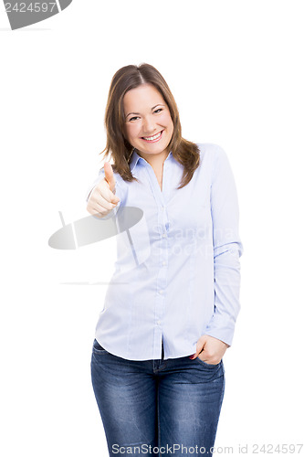 Image of Woman with thumbs up