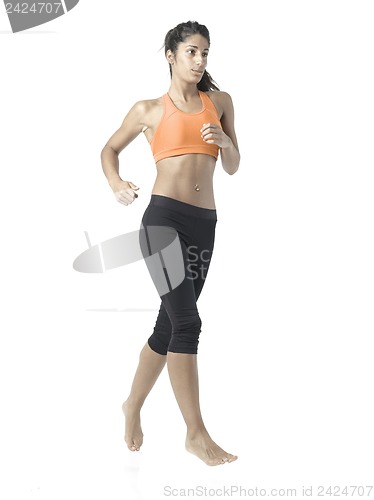 Image of fit woman on white