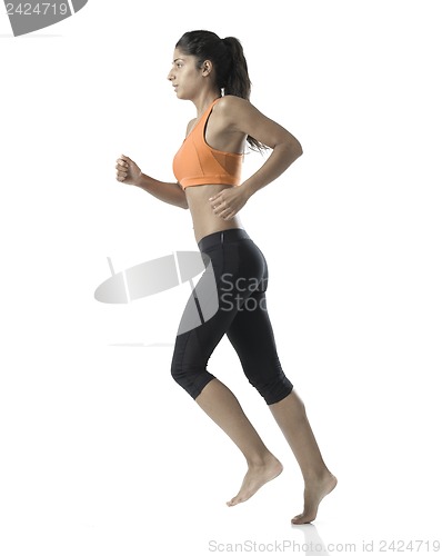 Image of fit woman on white