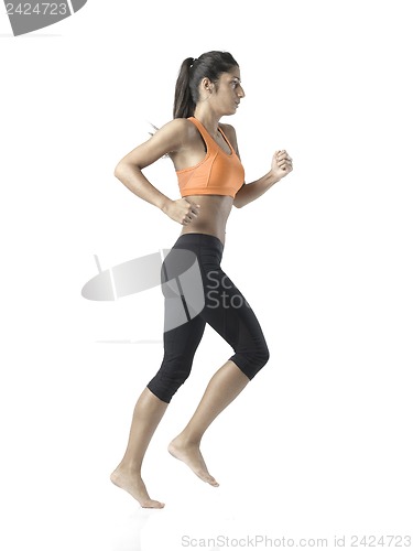 Image of fit woman on white