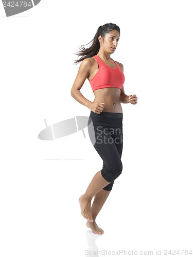 Image of fit woman on white