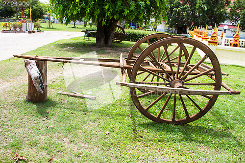 Image of Wooden cart Thai Style in Thailand Garden