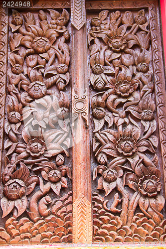 Image of art of wood carving. Thai style