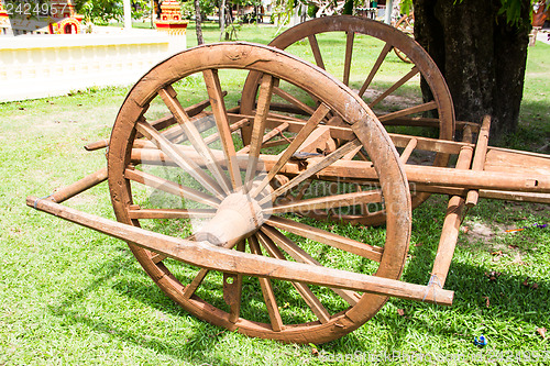 Image of Wooden cart Thai Style in Thailand Garden